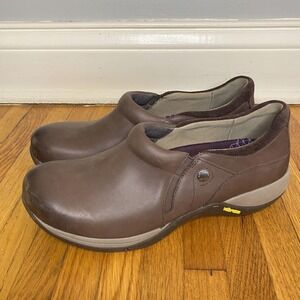 Dansko Shoes Womens Size 41 Brown Leather Slip On Clogs Vibram Comfort